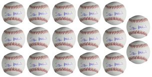 Collection of (17) Single-Signed Stan Musial Baseballs